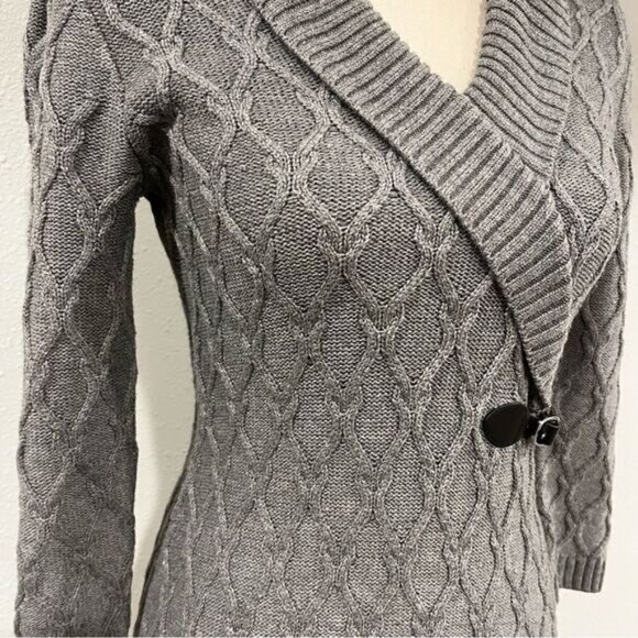 Calvin Klein grey v-neck sweater dress - Picture 8 of 12